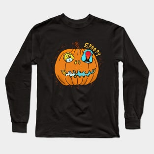 Halloween Blue Indian Ringneck Pumpkin Long Sleeve T-Shirt